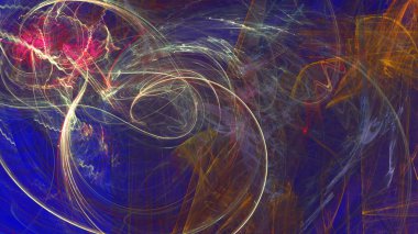 Fantezi kaotik renkli fraktal desen. Soyut Fraktal şekiller. 3D render resimde arka plan veya duvar kağıdı