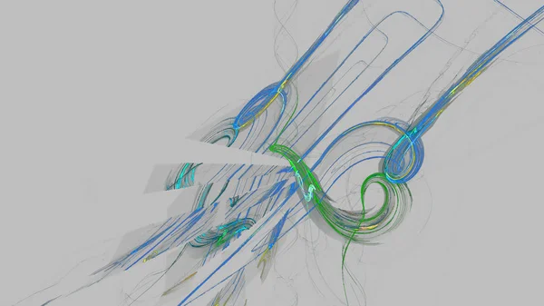 幻想中混乱的五颜六色的分形图案。抽象分形形状。3d 渲染插图背景或壁纸 — 图库照片