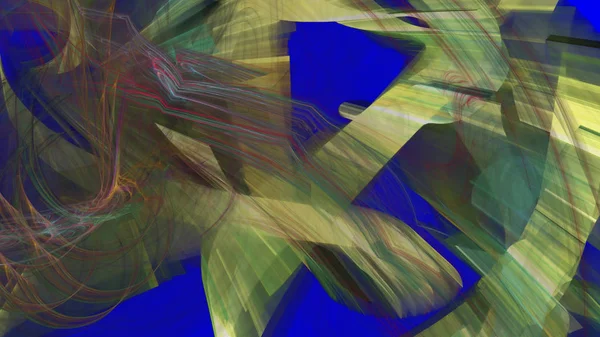 Фантастичний хаотичний барвистий фрактальний візерунок. Абстрактні фрактальні форми. 3D візуалізація ілюстрації фону або шпалер — стокове фото