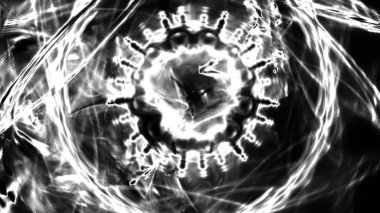 Fantezi kaotik renkli fraktal desen. Soyut Fraktal şekiller. 3D render resimde arka plan veya duvar kağıdı