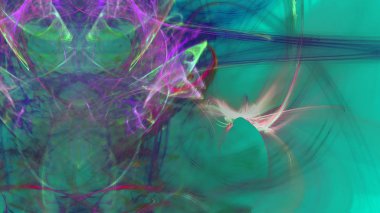 Fantezi kaotik renkli fraktal desen. Soyut Fraktal şekiller. 3D render resimde arka plan veya duvar kağıdı