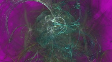 Fantezi kaotik renkli fraktal desen. Soyut Fraktal şekiller. 3D render resimde arka plan veya duvar kağıdı