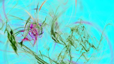 Fantezi kaotik renkli fraktal desen. Soyut Fraktal şekiller. 3D render resimde arka plan veya duvar kağıdı