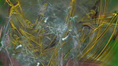 Fantezi kaotik renkli fraktal desen. Soyut Fraktal şekiller. 3D render resimde arka plan veya duvar kağıdı