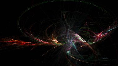 Fantezi kaotik renkli fraktal desen. Soyut Fraktal şekiller. 3D render resimde arka plan veya duvar kağıdı