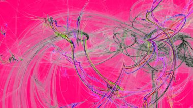 Fantezi kaotik renkli fraktal desen. Soyut Fraktal şekiller. 3D render resimde arka plan veya duvar kağıdı