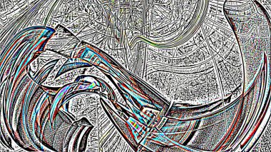 Fantezi kaotik renkli fraktal desen. Soyut Fraktal şekiller. 3D render resimde arka plan veya duvar kağıdı