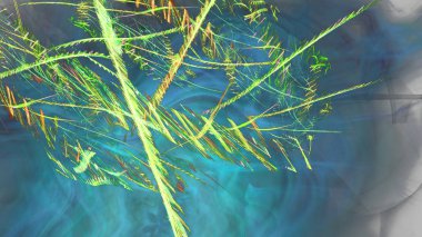 Fantezi kaotik renkli fraktal desen. Soyut Fraktal şekiller. 3D render resimde arka plan veya duvar kağıdı