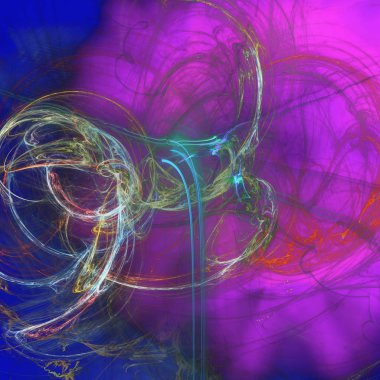 Fantezi kaotik renkli fraktal desen. Soyut Fraktal şekiller. 3D render resimde arka plan veya duvar kağıdı