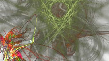 Fantezi kaotik renkli fraktal desen. Soyut Fraktal şekiller. 3D render resimde arka plan veya duvar kağıdı
