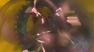 Fantezi kaotik renkli fraktal desen. Soyut Fraktal şekiller. 3D render resimde arka plan veya duvar kağıdı