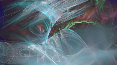 Fantezi kaotik renkli fraktal desen. Soyut Fraktal şekiller. 3D render resimde arka plan veya duvar kağıdı