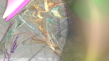 Fantezi kaotik renkli fraktal desen. Soyut Fraktal şekiller. 3D render resimde arka plan veya duvar kağıdı