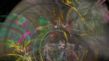 Fantezi kaotik renkli fraktal desen. Soyut Fraktal şekiller. 3D render resimde arka plan veya duvar kağıdı