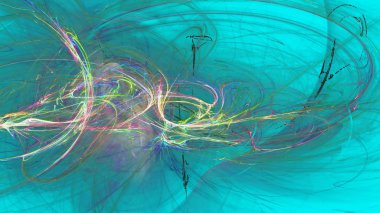 Fantezi kaotik renkli fraktal desen. Soyut Fraktal şekiller. 3D render resimde arka plan veya duvar kağıdı