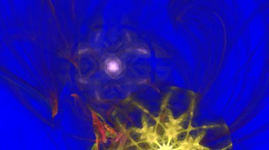 Fantezi kaotik renkli fraktal desen. Soyut Fraktal şekiller. 3D render resimde arka plan veya duvar kağıdı