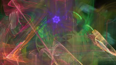 Fantezi kaotik renkli fraktal desen. Soyut Fraktal şekiller. 3D render resimde arka plan veya duvar kağıdı