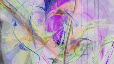 Fantezi kaotik renkli fraktal desen. Soyut Fraktal şekiller. 3D render resimde arka plan veya duvar kağıdı