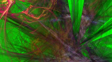 Fantezi kaotik renkli fraktal desen. Soyut Fraktal şekiller. 3D render resimde arka plan veya duvar kağıdı