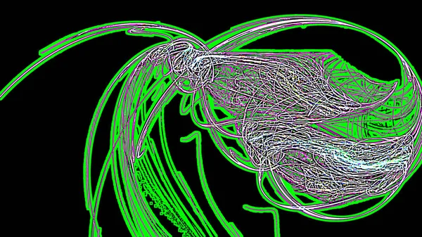 Фантазия хаотичной красочной фрактальной картины. Абстрактные фрактальные формы. 3D рендеринг фона или обоев — стоковое фото