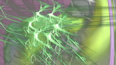 Fantezi kaotik renkli fraktal desen. Soyut Fraktal şekiller. 3D render resimde arka plan veya duvar kağıdı