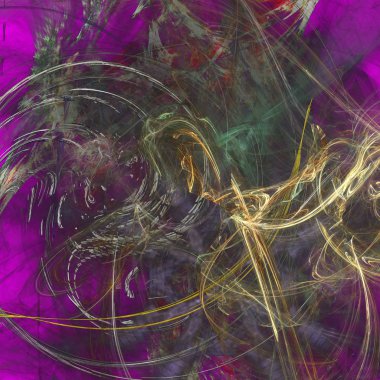 Fantezi kaotik renkli fraktal desen. Soyut Fraktal şekiller. 3D render resimde arka plan veya duvar kağıdı