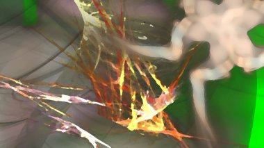 Fantezi kaotik renkli fraktal desen. Soyut Fraktal şekiller. 3D render resimde arka plan veya duvar kağıdı