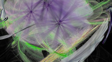 Fantezi kaotik renkli fraktal desen. Soyut Fraktal şekiller. 3D render resimde arka plan veya duvar kağıdı