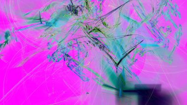 Fantezi kaotik renkli fraktal desen. Soyut Fraktal şekiller. 3D render resimde arka plan veya duvar kağıdı