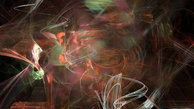 Fantezi kaotik renkli fraktal desen. Soyut Fraktal şekiller. 3D render resimde arka plan veya duvar kağıdı