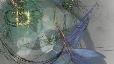 Fantezi kaotik renkli fraktal desen. Soyut Fraktal şekiller. 3D render resimde arka plan veya duvar kağıdı