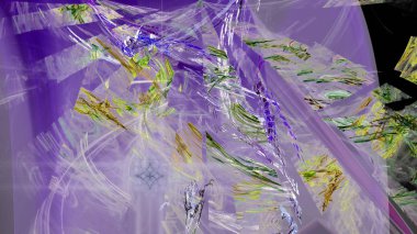 Fantezi kaotik renkli fraktal desen. Soyut Fraktal şekiller. 3D render resimde arka plan veya duvar kağıdı