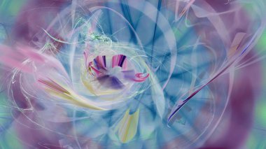 Fantezi kaotik renkli fraktal desen. Soyut Fraktal şekiller. 3D render resimde arka plan veya duvar kağıdı