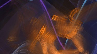 Fantezi kaotik renkli fraktal desen. Soyut Fraktal şekiller. 3D render resimde arka plan veya duvar kağıdı