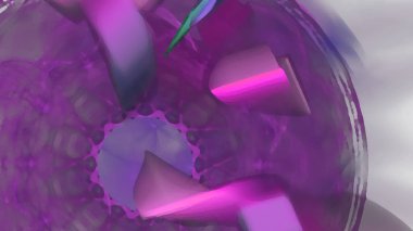 Fantezi kaotik renkli fraktal desen. Soyut Fraktal şekiller. 3D render resimde arka plan veya duvar kağıdı