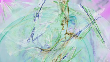 Fantezi kaotik renkli fraktal desen. Soyut Fraktal şekiller. 3D render resimde arka plan veya duvar kağıdı