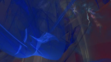 Fantezi kaotik renkli fraktal desen. Soyut Fraktal şekiller. 3D render resimde arka plan veya duvar kağıdı