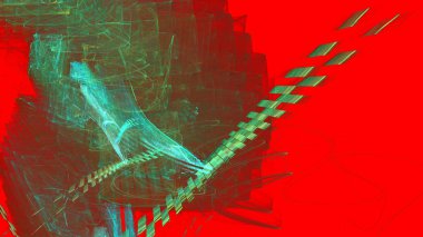 Fantezi kaotik renkli fraktal desen. Soyut Fraktal şekiller. 3D render resimde arka plan veya duvar kağıdı