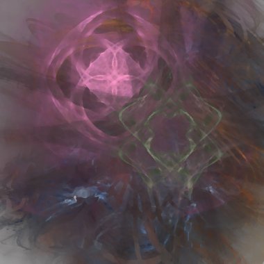 Fantezi kaotik renkli fraktal desen. Soyut Fraktal şekiller. 3D render resimde arka plan veya duvar kağıdı