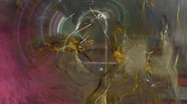 Fantezi kaotik renkli fraktal desen. Soyut Fraktal şekiller. 3D render resimde arka plan veya duvar kağıdı