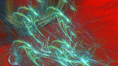 Fantezi kaotik renkli fraktal desen. Soyut Fraktal şekiller. 3D render resimde arka plan veya duvar kağıdı