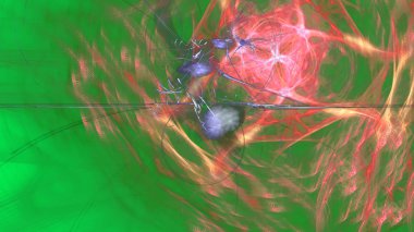 Fantezi kaotik renkli fraktal desen. Soyut Fraktal şekiller. 3D render resimde arka plan veya duvar kağıdı