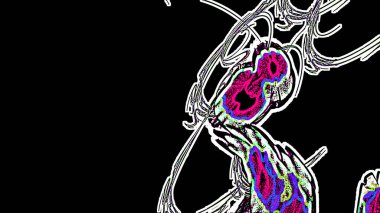 Fantezi kaotik renkli fraktal desen. Soyut Fraktal şekiller. 3D render resimde arka plan veya duvar kağıdı