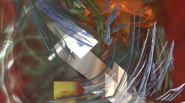 Fantezi kaotik renkli fraktal desen. Soyut Fraktal şekiller. 3D render resimde arka plan veya duvar kağıdı