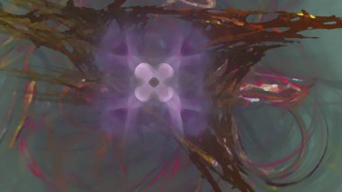 Fantezi kaotik renkli fraktal desen. Soyut Fraktal şekiller. 3D render resimde arka plan veya duvar kağıdı