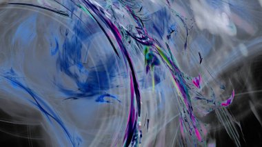 Fantezi kaotik renkli fraktal desen. Soyut Fraktal şekiller. 3D render resimde arka plan veya duvar kağıdı