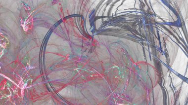 Fantezi kaotik renkli fraktal desen. Soyut Fraktal şekiller. 3D render resimde arka plan veya duvar kağıdı