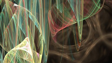 Fantezi kaotik renkli fraktal desen. Soyut Fraktal şekiller. 3D render resimde arka plan veya duvar kağıdı