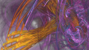 Fantezi kaotik renkli fraktal desen. Soyut Fraktal şekiller. 3D render resimde arka plan veya duvar kağıdı