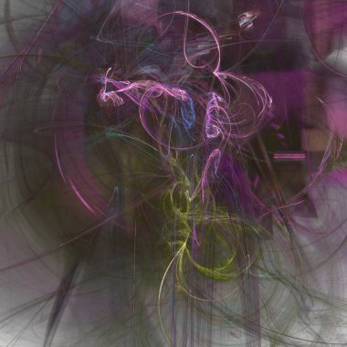 Fantezi kaotik renkli fraktal desen. Soyut Fraktal şekiller. 3D render resimde arka plan veya duvar kağıdı